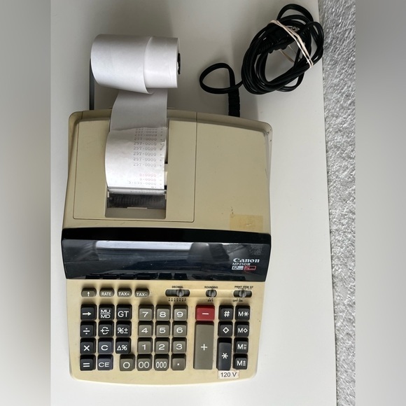 canon MP-25D III Adding Machine LARGE Display 12 Digit 2 Color Print Tested - Picture 4 of 9